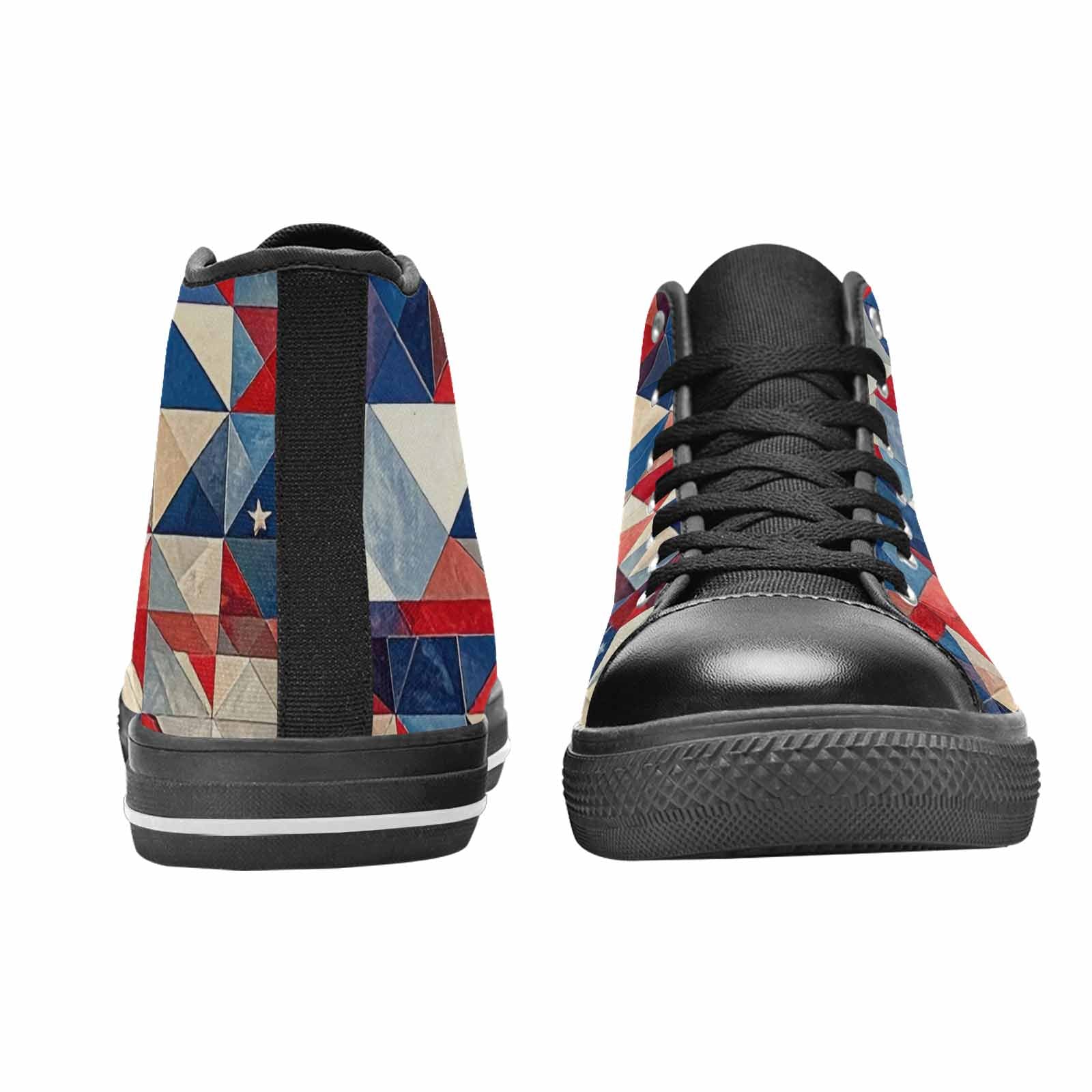 MEN'S American Flag Stars High Top Canvas Neon Fantasy Custom Sneakers