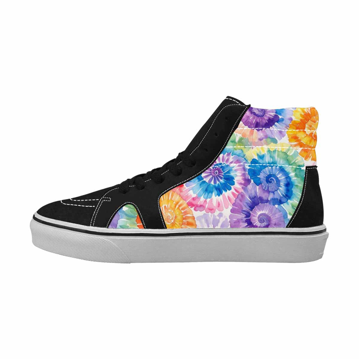 WOMEN'S Tie Dye Swirl High Top Canvas Neon Fantasy Shoes