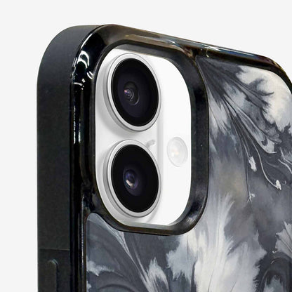 iPhone 16 Case — Tie Dye Black And Gray Blended, Custom Phone Case