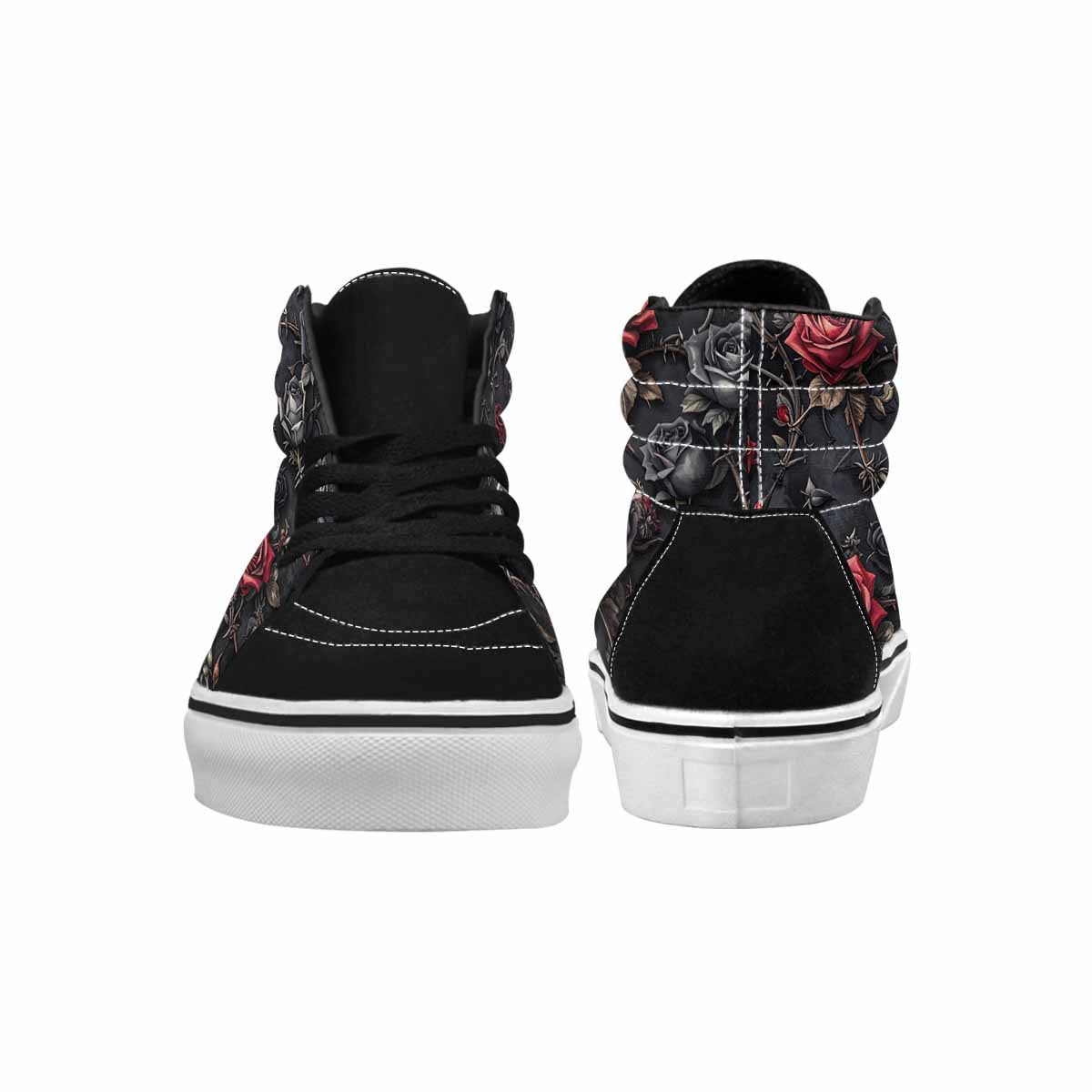 MEN'S Black Gothic Rose High Top Canvas Cottagecore Shoes