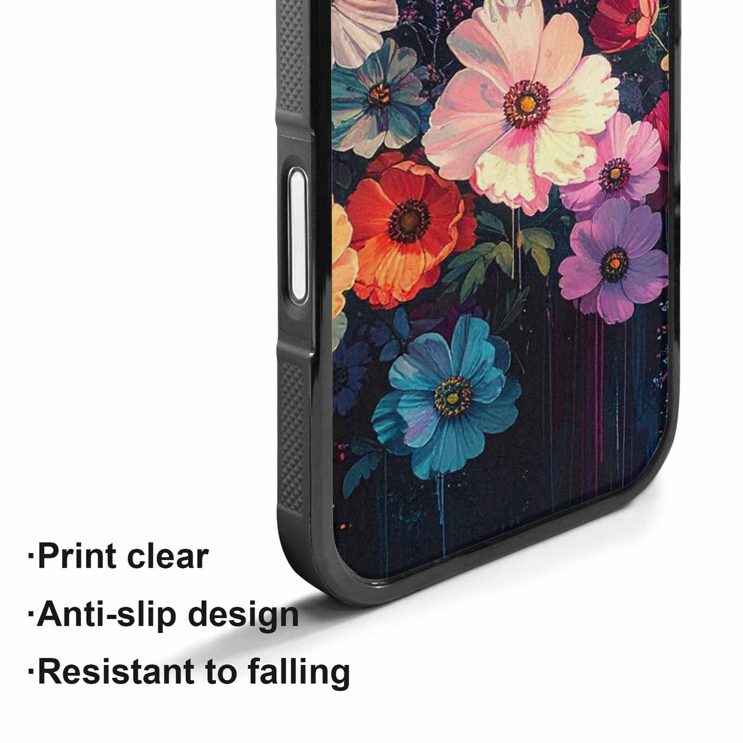 iPhone 17 Case — Shadowy Glitch Floral Pattern Floral, Customized Protective Case