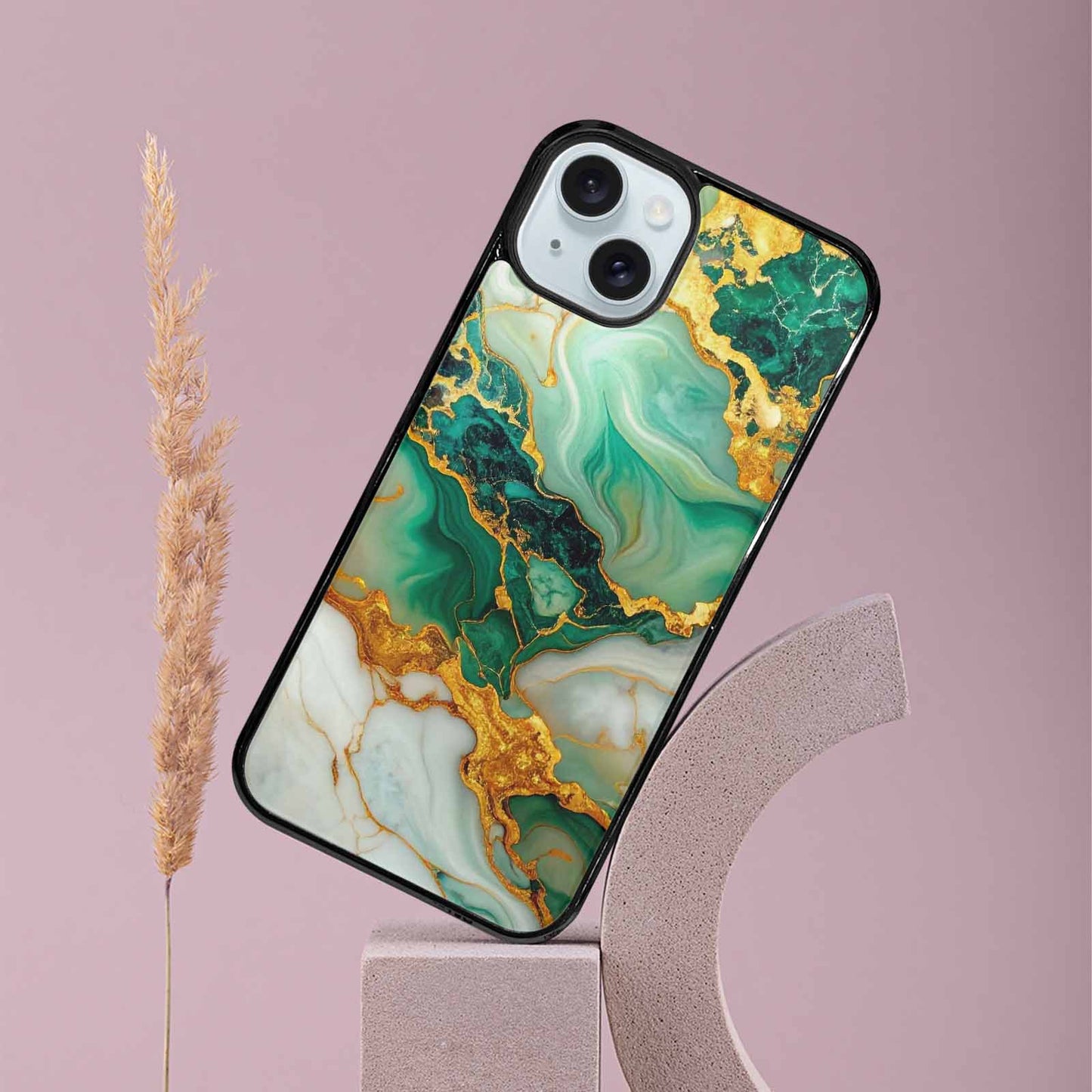 iPhone 15 Plus Case — Marble Gold, Personalized Phone Case