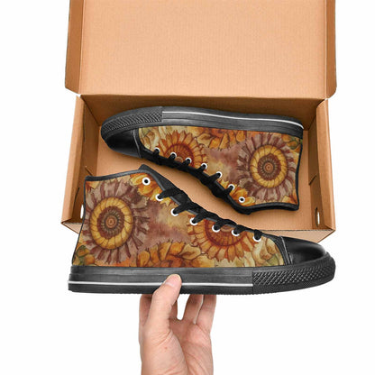 WOMEN'S Tie Dye - High Top Canvas Dark Academia Custom Shoes