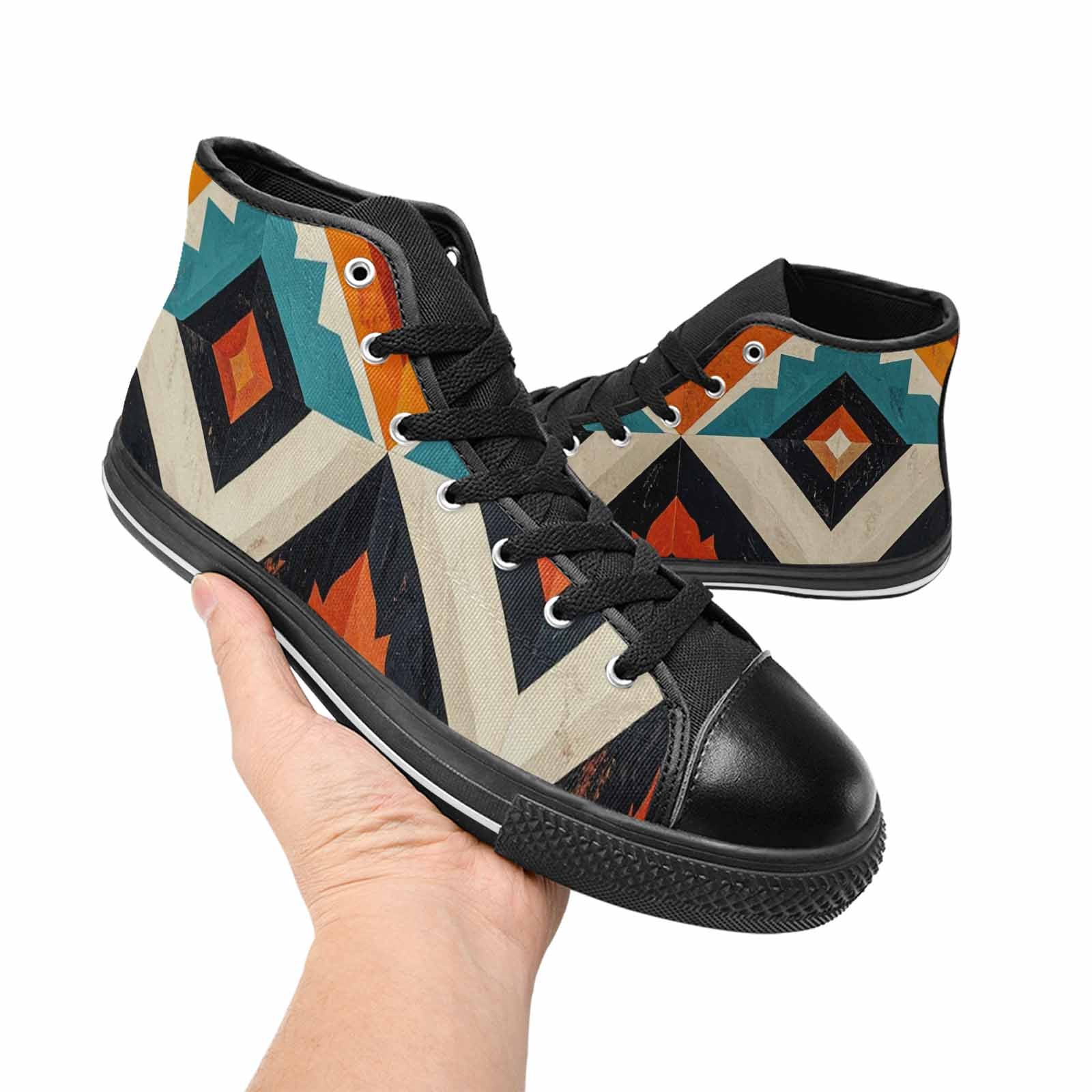 WOMEN'S Southwestern Geometric Diamond High Top Canvas Y2K Shoes