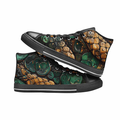 MEN'S Snake Skin Reptile High Top Canvas Cottagecore Shoes