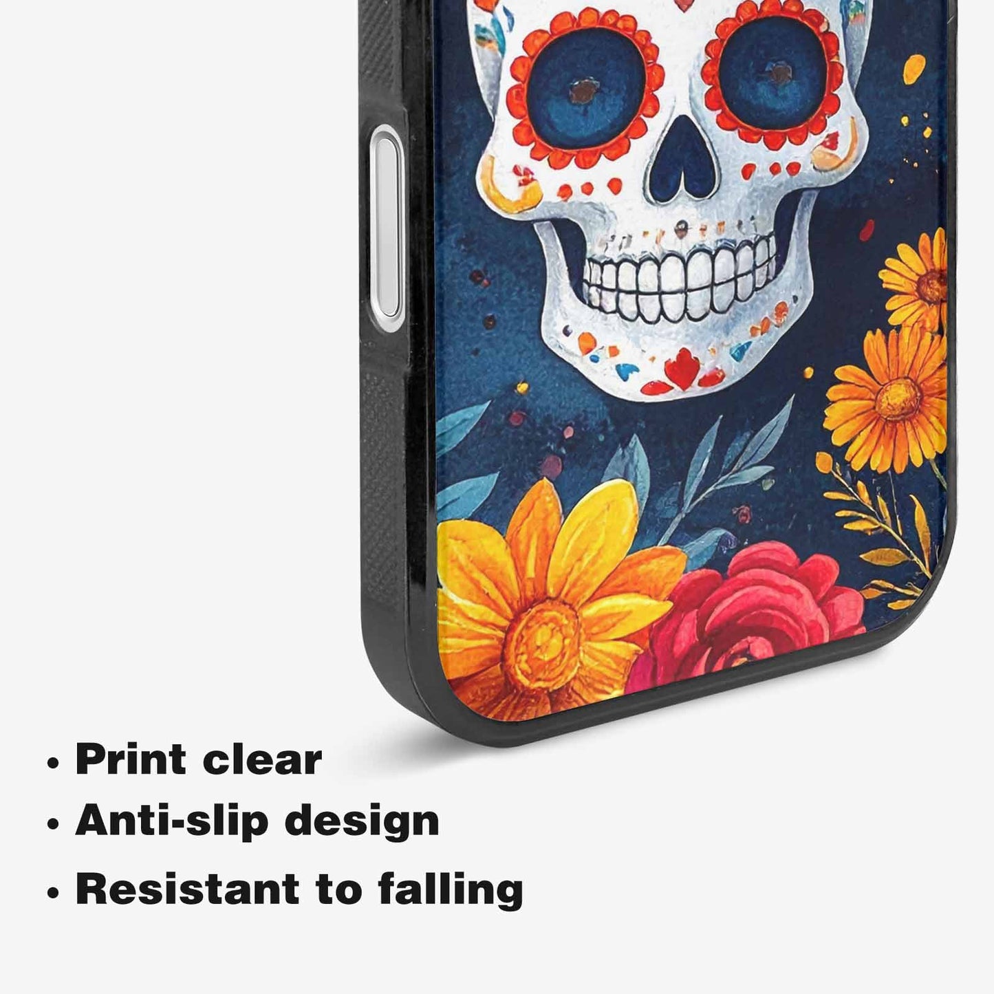 iPhone 16 Case — Sunflower Skulls Print Custom, Original Design Phone Case