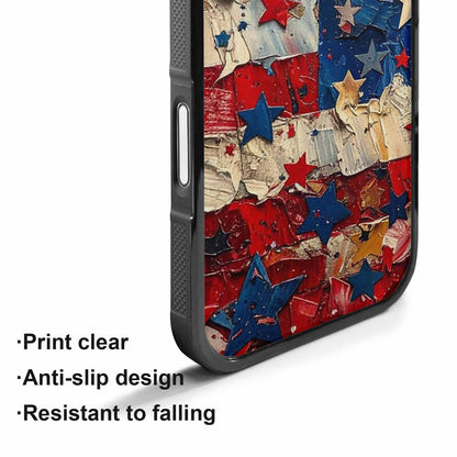 iPhone 17 Case — Patriotic Stars And Stripes Galaxy Space, Personalized Phone Case