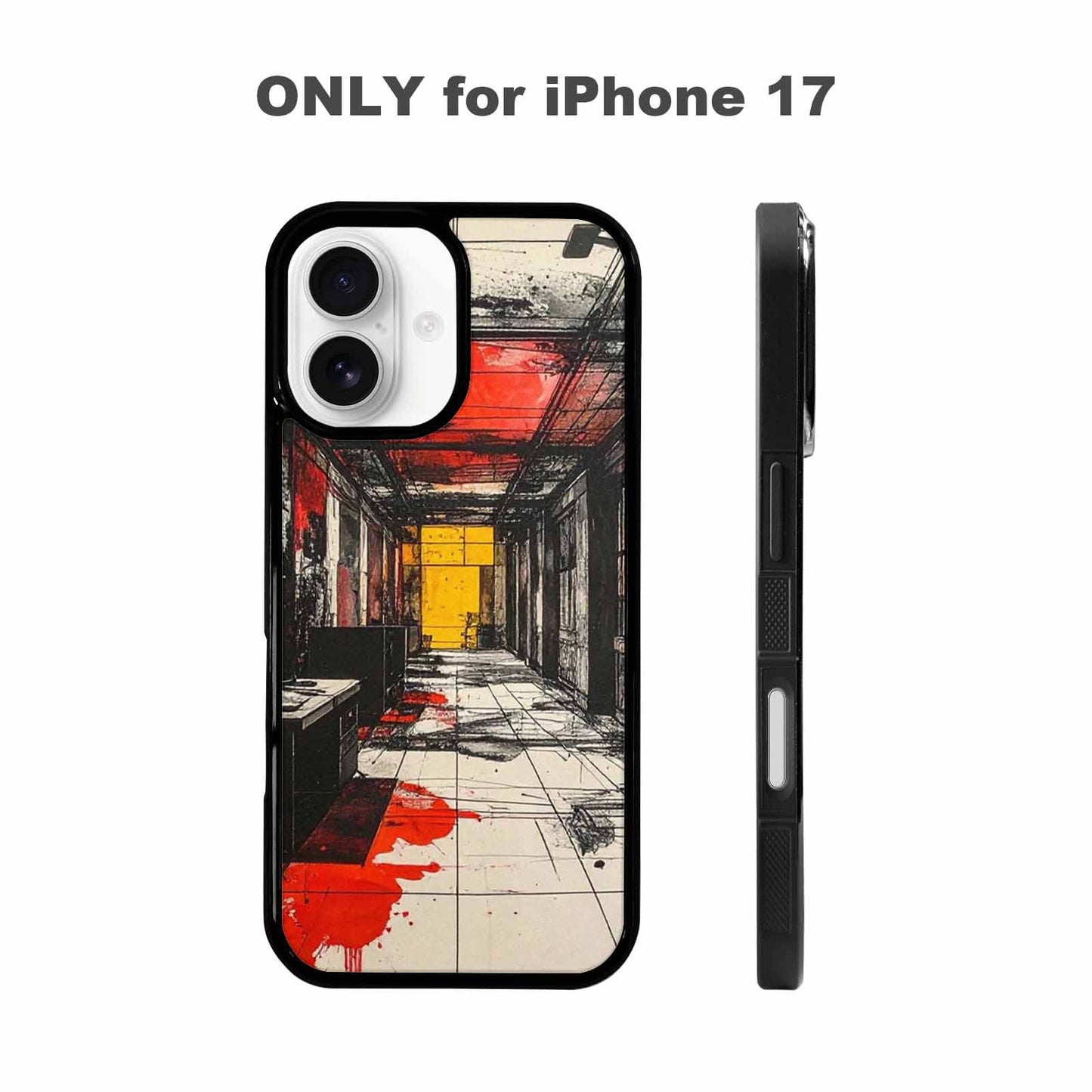 iPhone 17 Case — Black &amp; Red Ink Galaxy Space, Original Design Phone Case
