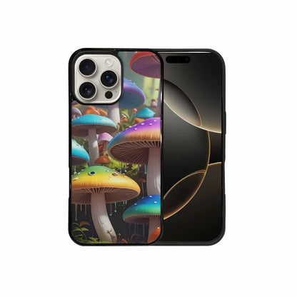 iPhone 16 Pro Max Case — Overlapping Endlessly No Empty Space Mushrooms, Customized Protective Case