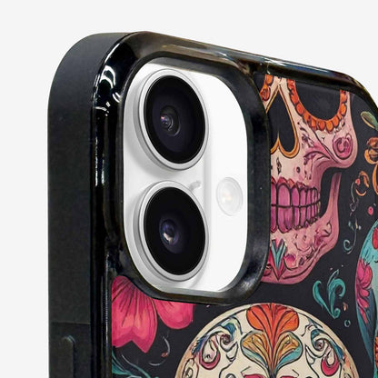 iPhone 16 Plus Case — Smaller Skulls Overlapping Seamless Pattern Of, Custom Designed Case Cover