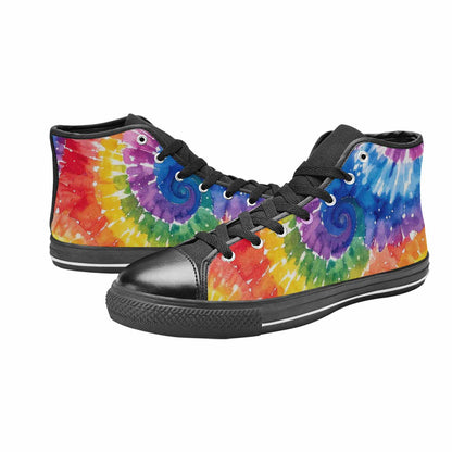 MEN'S Tie Dye - High Top Canvas Neon Fantasy Custom Sneakers
