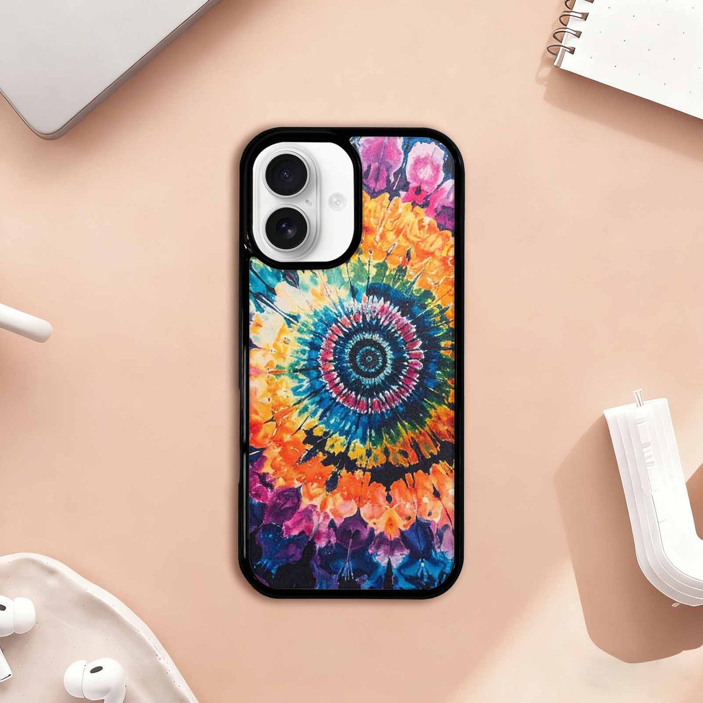 iPhone 17 Case — Black &amp; Blue Ink Tie Dye, Original Design Phone Case