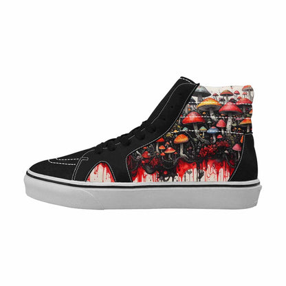 MEN'S Rainbow Drip Mushrooms High Top Canvas Surreal Shoes