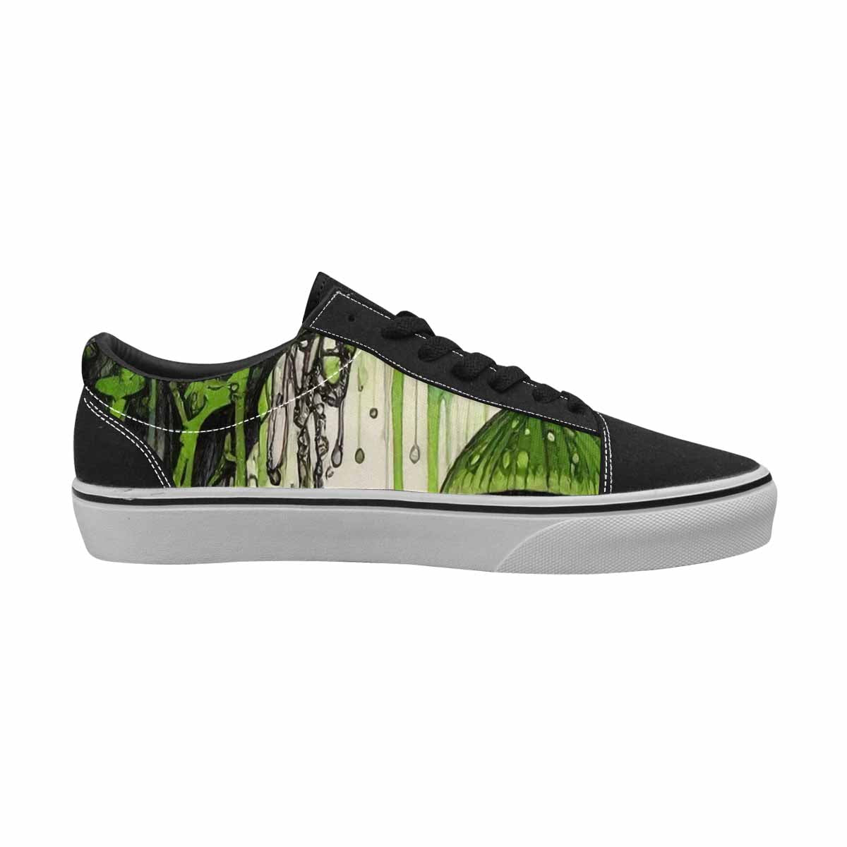 WOMEN'S Rainbow Drip Mushrooms Lace-Up Canvas Wallpaper Art Custom Sneakers