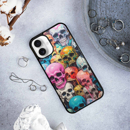 iPhone 16 Plus Case — Skulls Marbleskulls Pattern, Custom Designed Case Cover