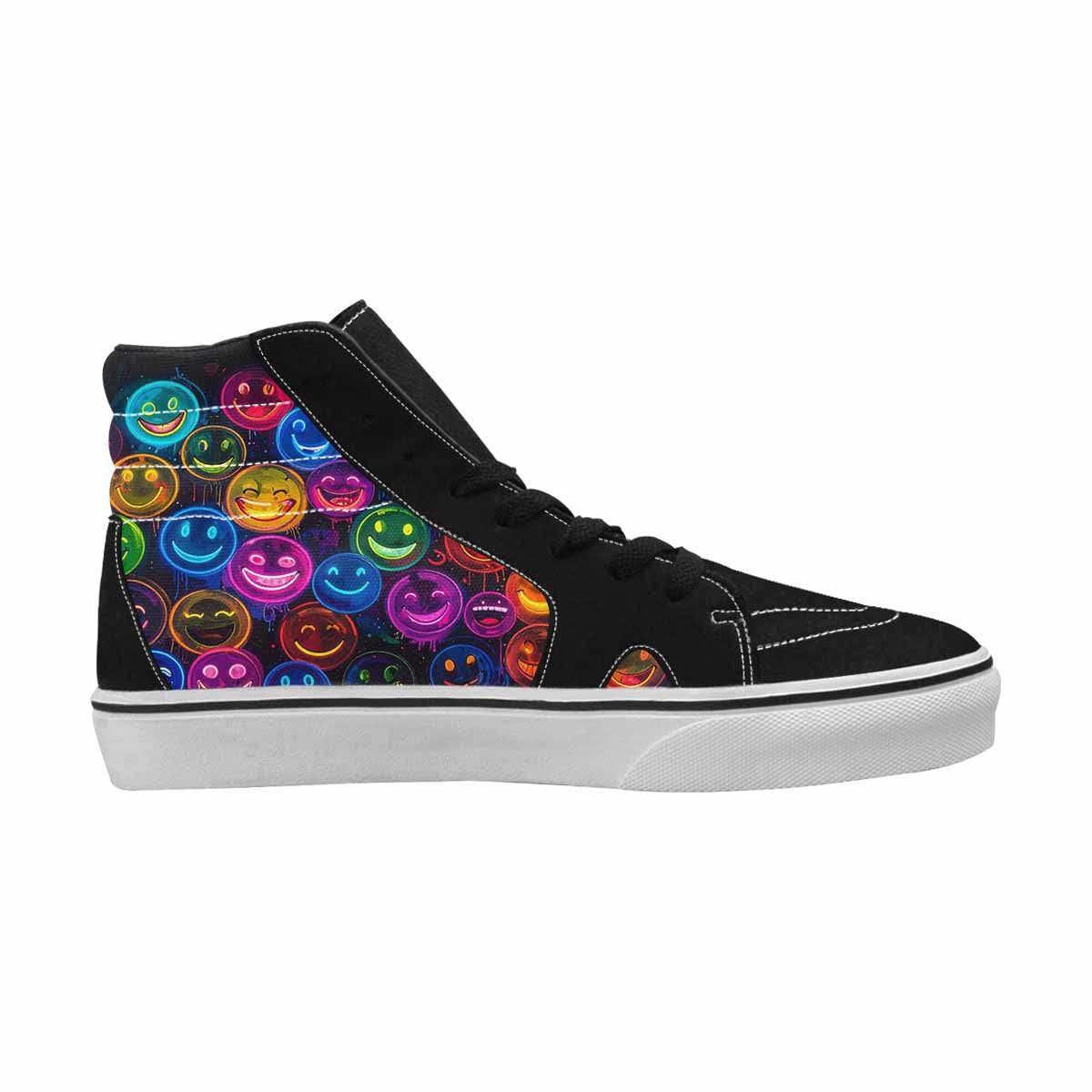 MEN'S Smiley Faces × Glow High Top Canvas Melting Art Custom Sneakers