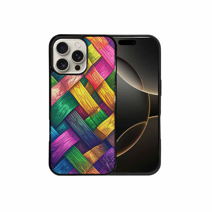 iPhone 16 Pro Max Case — Polysexual Flag Color Theme Small Rainbow, Custom Printed Phone Case