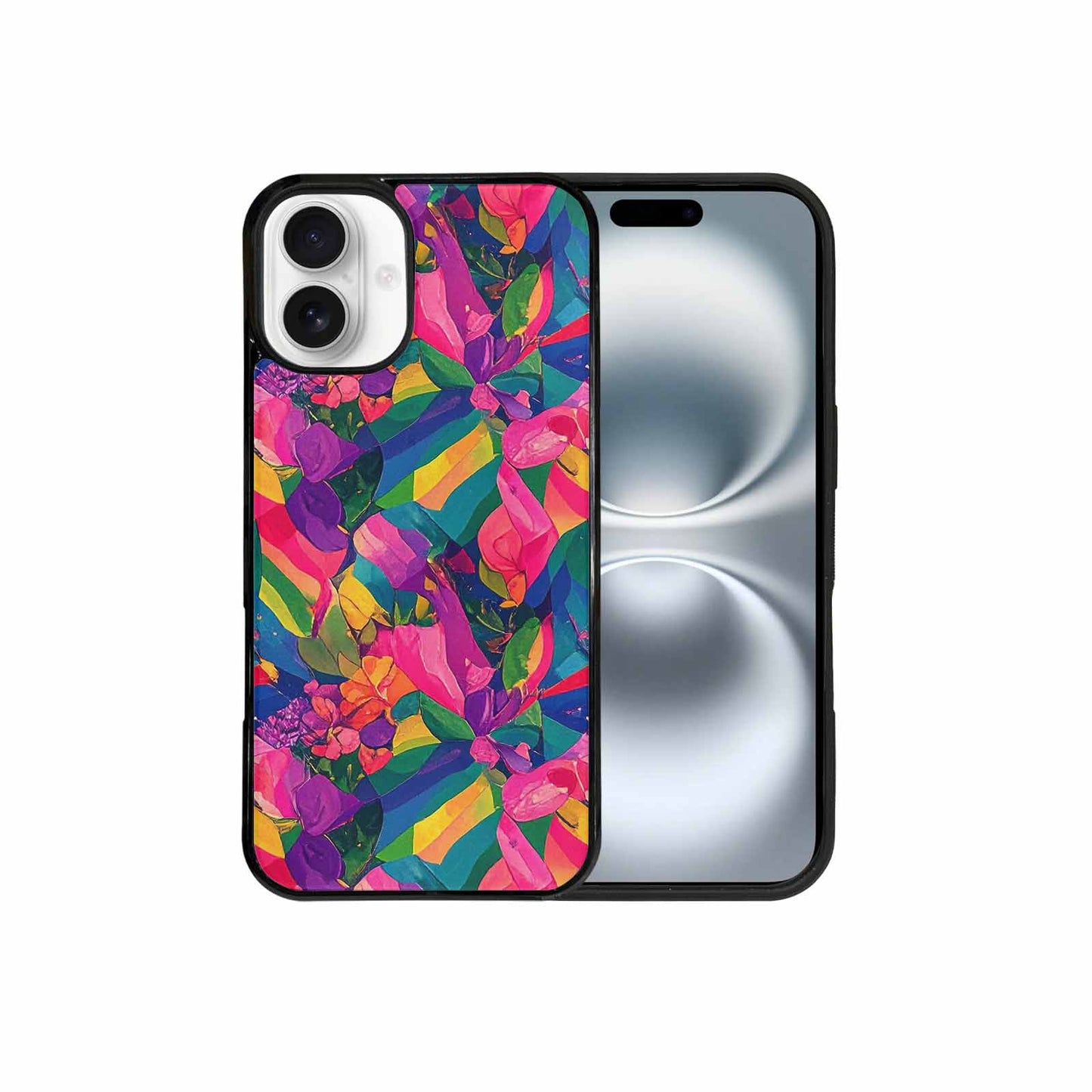 iPhone 16 Plus Case — Polysexual Flag Color Theme Small Rainbow, Custom Art Phone Cover