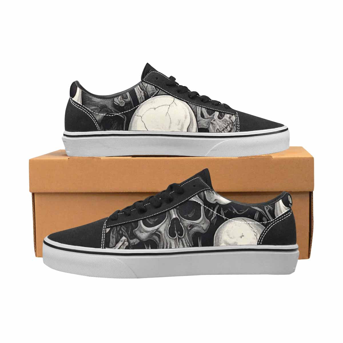WOMEN'S Skulls - Classic Canvas Lace-Up Vivid Sneakers