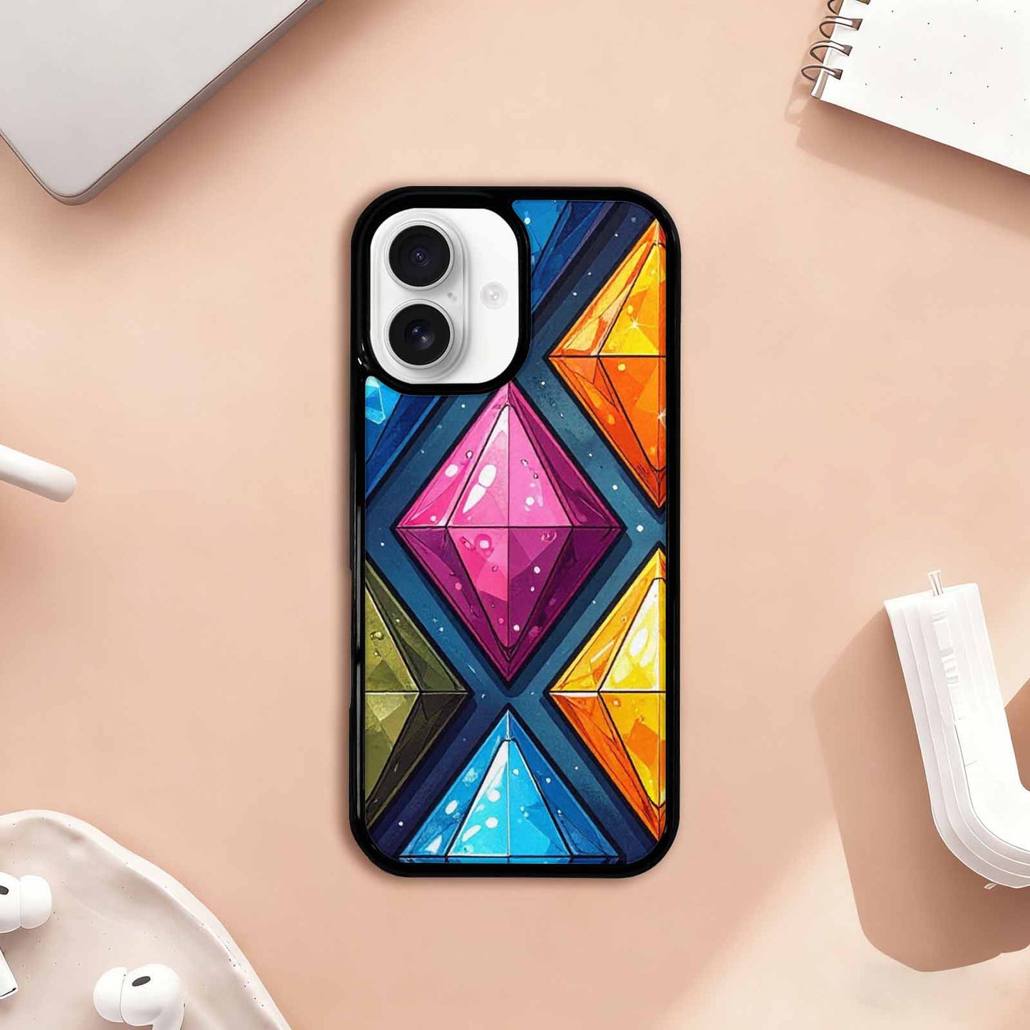 iPhone 17 Case — Vintage Summer Diamond Retro Vintage, Custom Print Case Cover