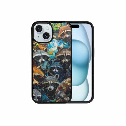 iPhone 15 Case — Raccoon Bandit Raccoon Bandit Pattern Hundreds, Custom Art Phone Cover