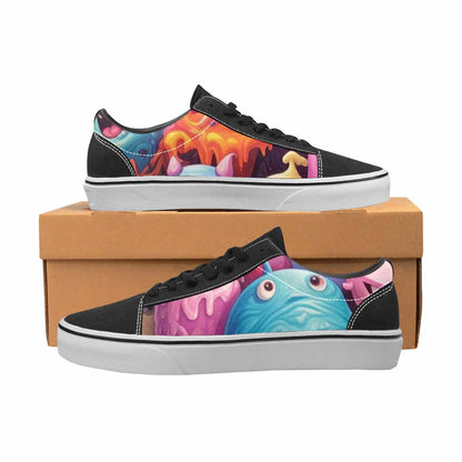 WOMEN'S Melting Ice Cream Monster Lace-Up Canvas Cottagecore Custom Sneakers