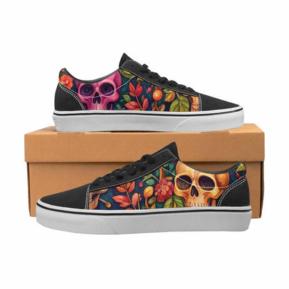 WOMEN'S Skulls  Botanical Skulls Lace-Up Canvas Y2K Custom Shoes