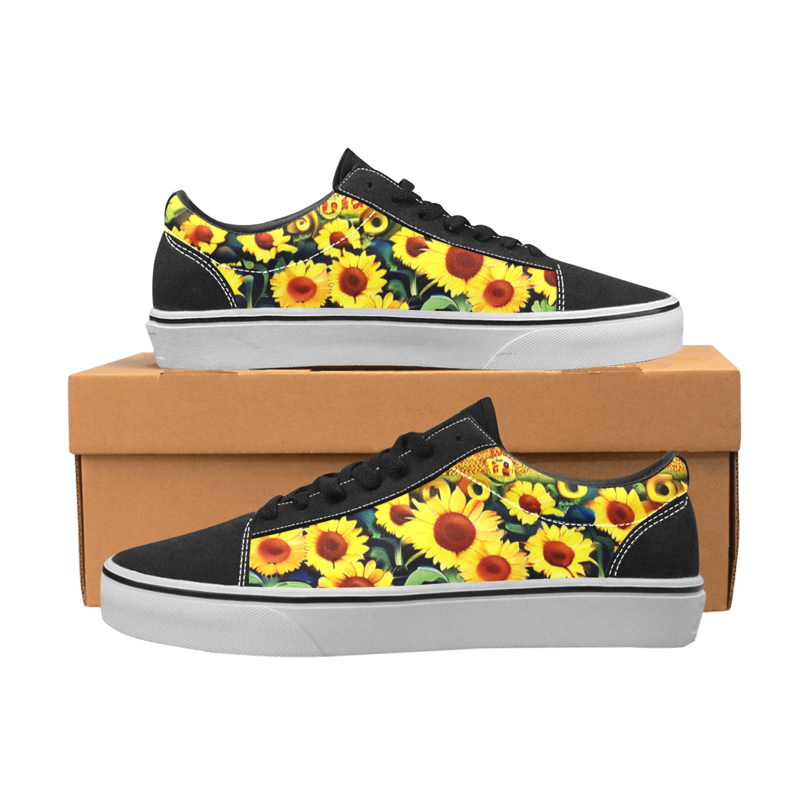 MEN'S Sunflowers Art 5 Low Top Skateboarding Y2K Custom Sneakers