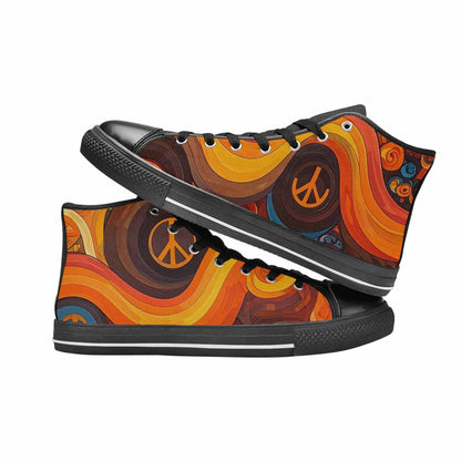 MEN'S Groovy 70S Peace High Top Canvas Dark Academia Shoes
