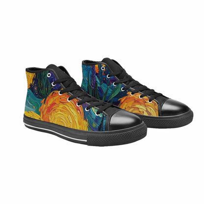 MEN'S Blend All Versions High Top Canvas Vibrant Chaos Custom Shoes