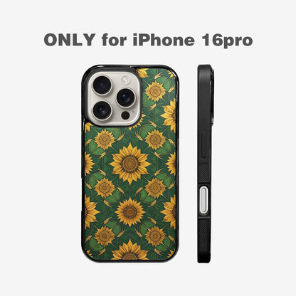 iPhone 16 Pro Case — Sunflower Mandala Kaleidoscope, Original Design Phone Case