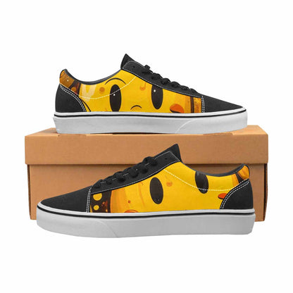 WOMEN'S Melting Moon Smiley — Lace-Up Canvas Cottagecore Custom Sneakers