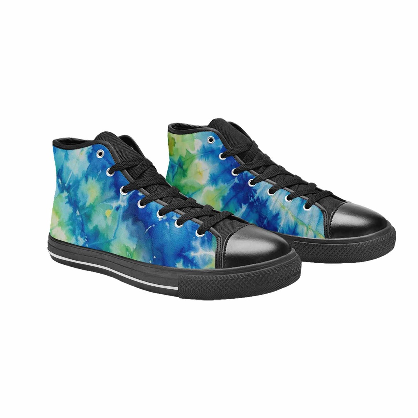 MEN'S Tie Dye Swirl High Top Canvas Neon Fantasy Custom Shoes