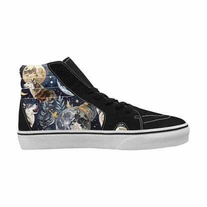 WOMEN'S Wolf Silhouette Moon High Top Canvas Wallpaper Art Sneakers