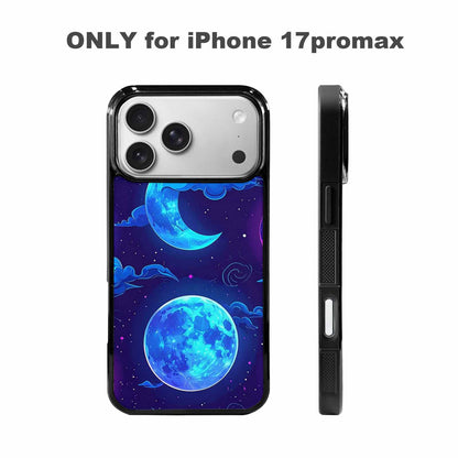 iPhone 17 Pro Max Case — Neon Winter Moon Cartoon Cute, Unique Phone Case Design
