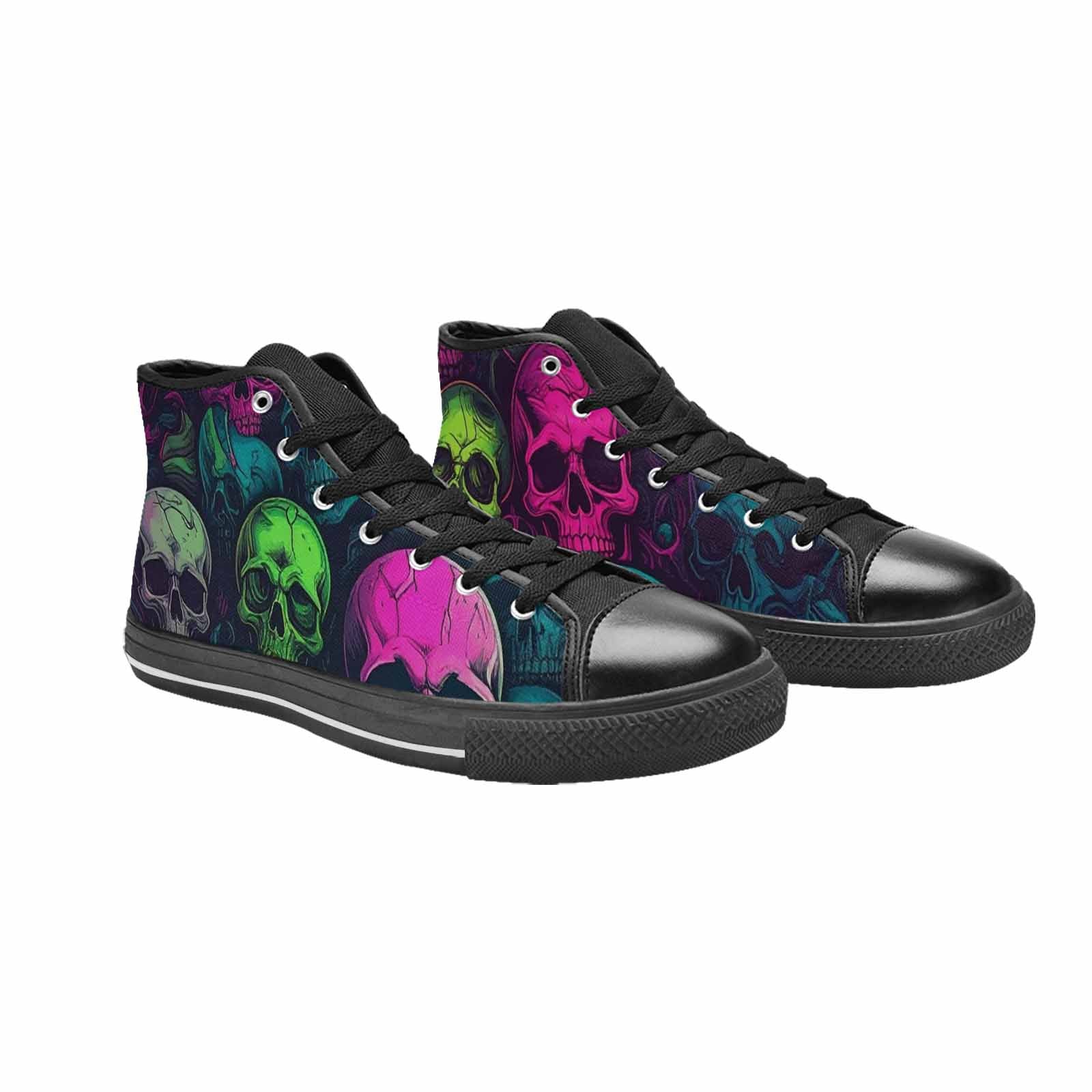 WOMEN'S Skulls - Neon High Top Canvas Dark Academia Shoes