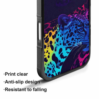 iPhone 17 Case — Leopard Print Neon Seamless Animal Print, Personalized Phone Case