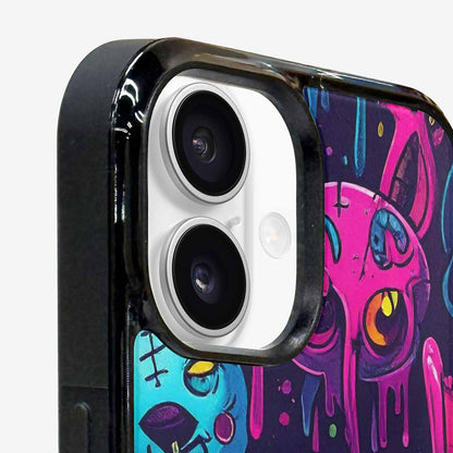 iPhone 16 Case — Mixed Toxic Glow Creature Pattern Hundreds, Custom Phone Case