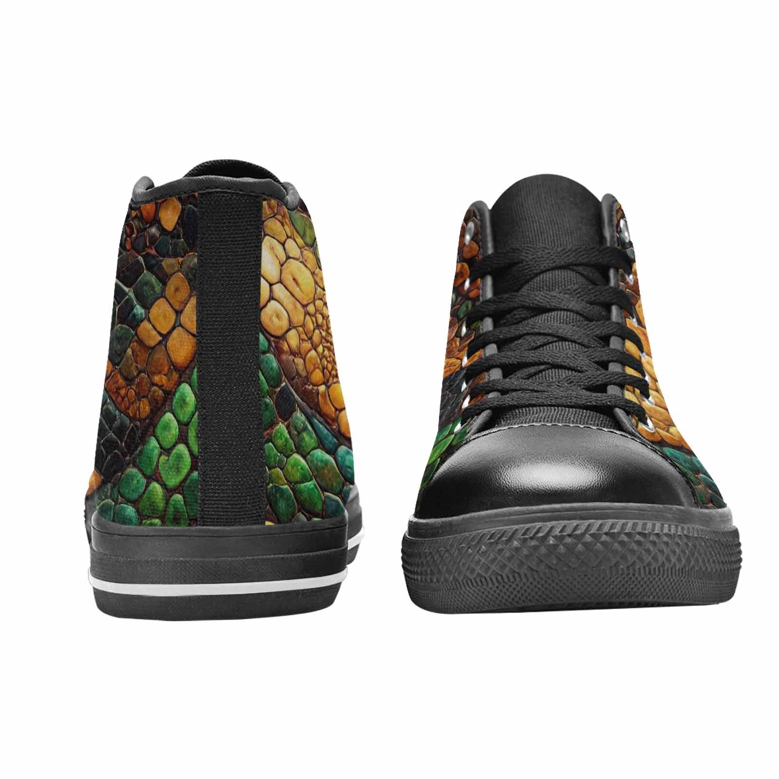 MEN'S Snake Skin Reptile High Top Canvas Neon Fantasy Shoes