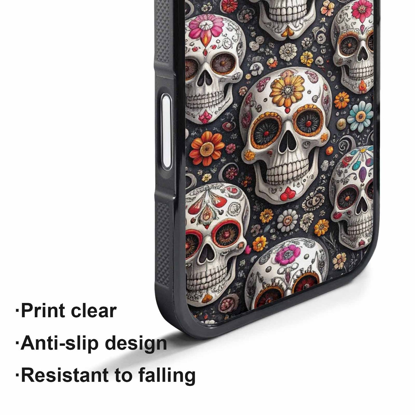 iPhone 17 Pro Max Case — Greyscale Black And White Gothic Skulls, Personalized Phone Case