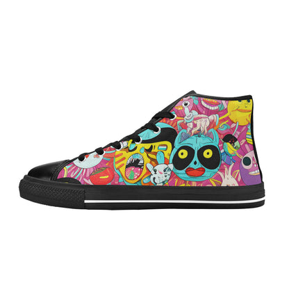 MEN'S Crazy Illustrations 2 Men’S High Top Canvas Vibrant Chaos Custom Shoes
