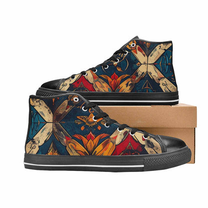 MEN'S Old School Tattoo High Top Canvas Wallpaper Art Custom Sneakers