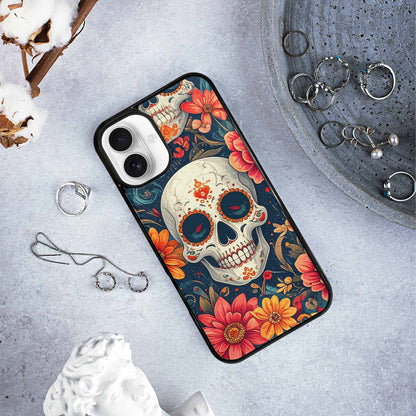 iPhone 16 Plus Case — Marble Skull Custom Personalized Phone Cover, Custom Made Phone Cover