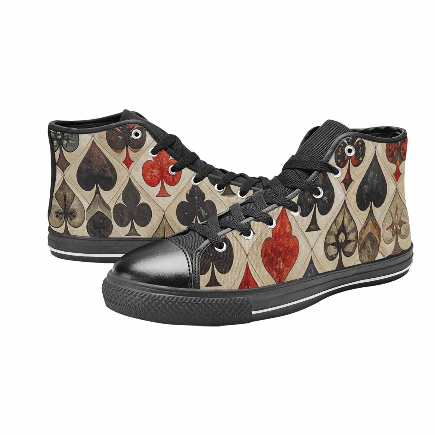 WOMEN'S Playing Card Suit High Top Canvas Y2K Custom Sneakers
