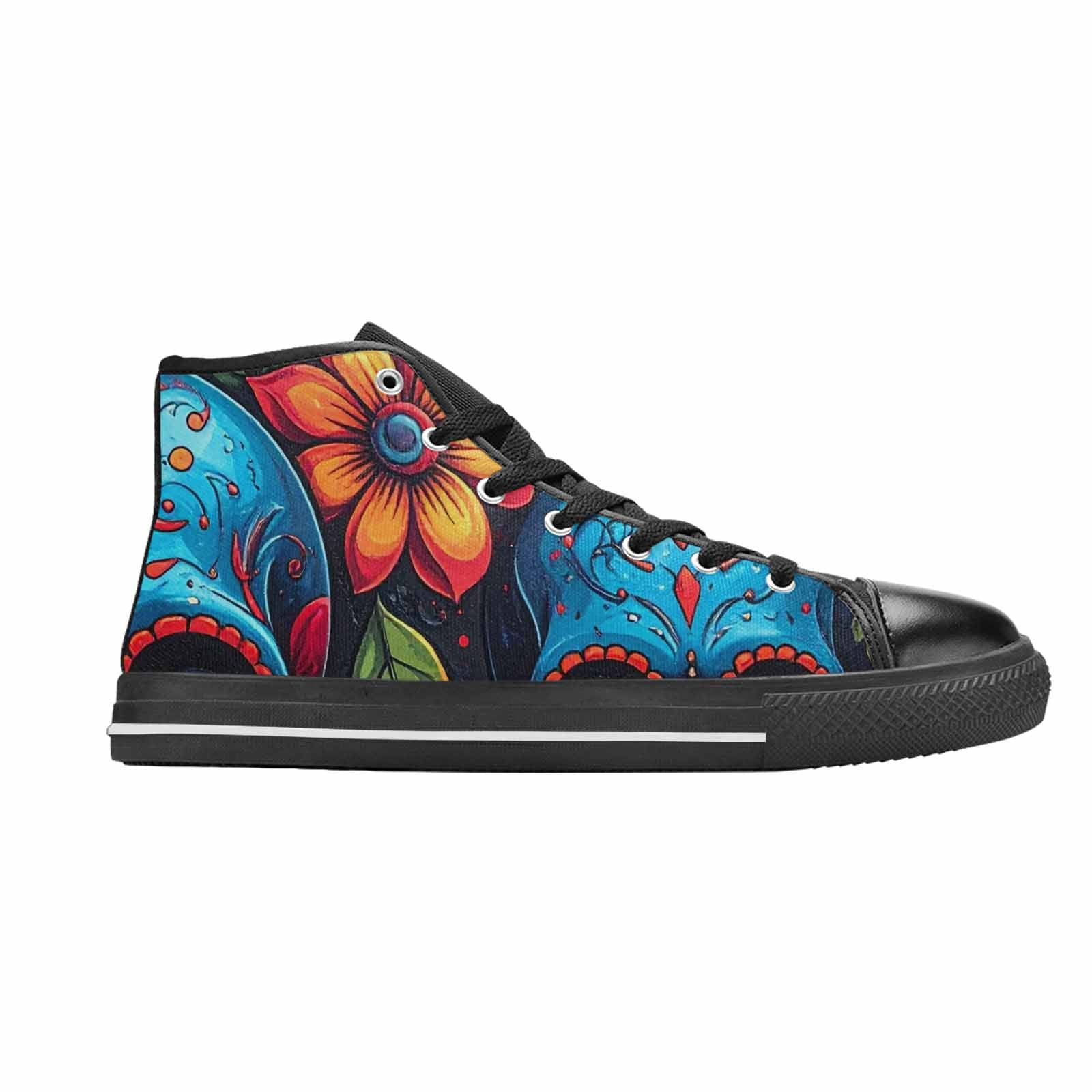 WOMEN'S Graffiti Skull High Top Canvas Dark Academia Custom Sneakers