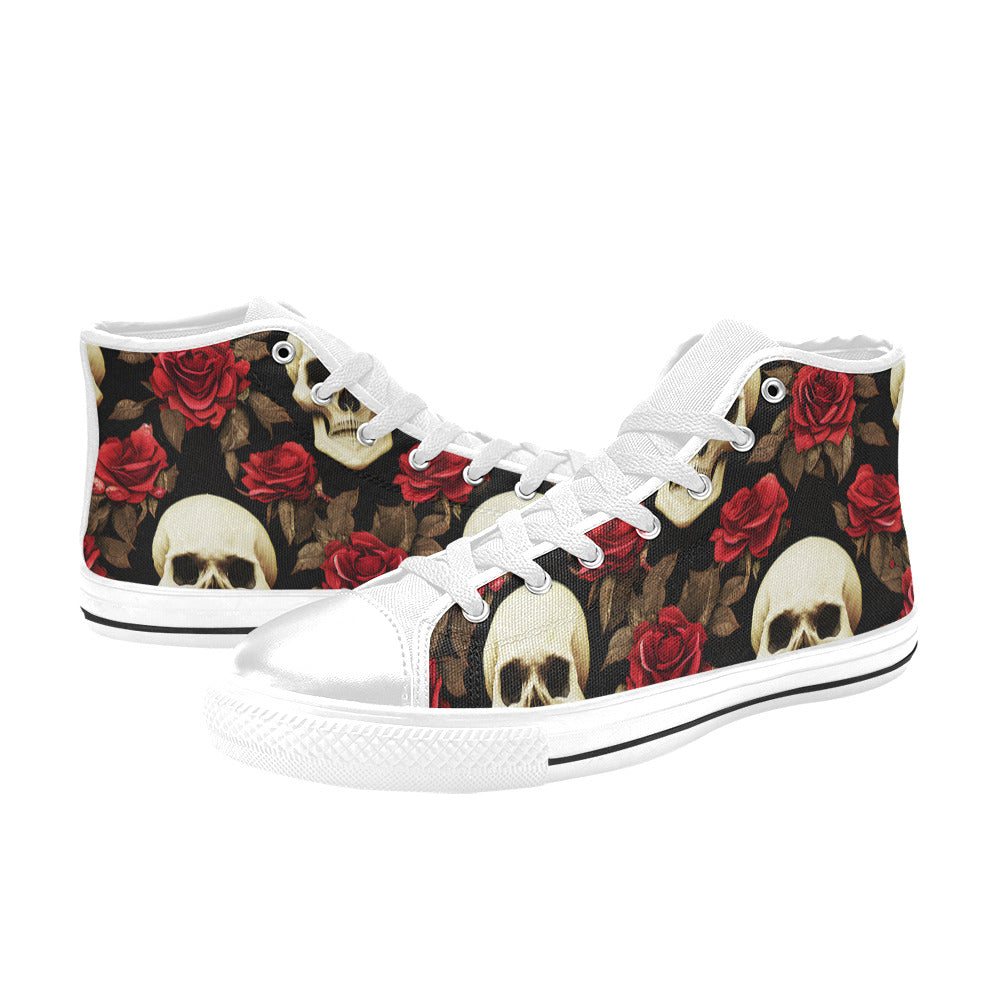 MEN'S Rose Skulls 3 Men’S High Top Canvas Dark Academia Custom Shoes