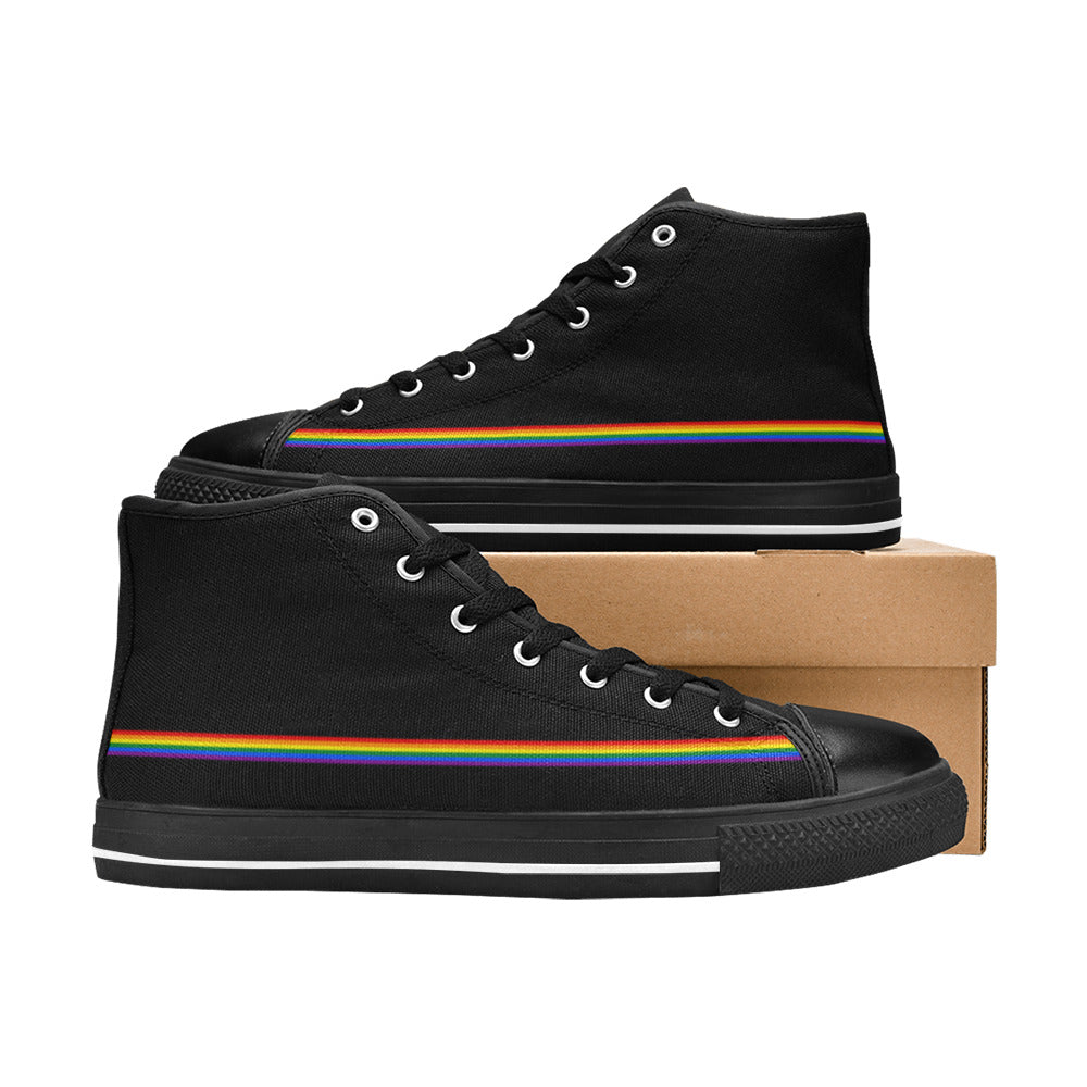 MEN'S Flag 3 Pride LGBT High Top Canvas Shoes