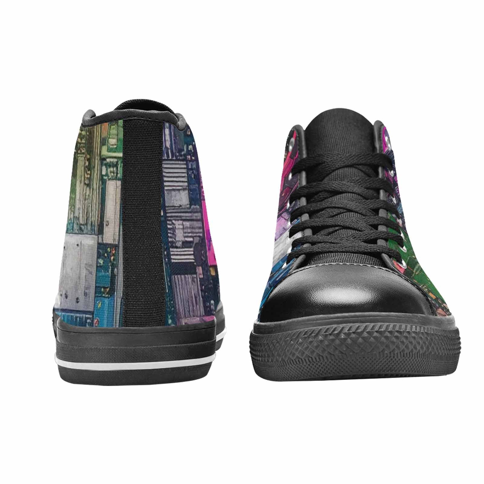 MEN'S Asexual Flag Color High Top Canvas Aesthetic Shoes