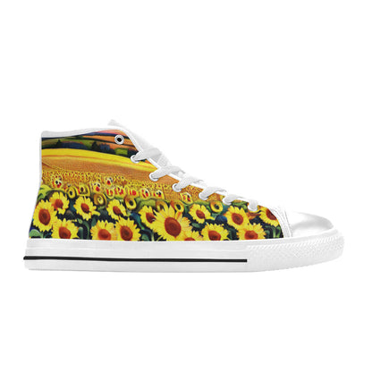 WOMEN'S Sunflowers Art 5 High Top Canvas Vivid Sneakers