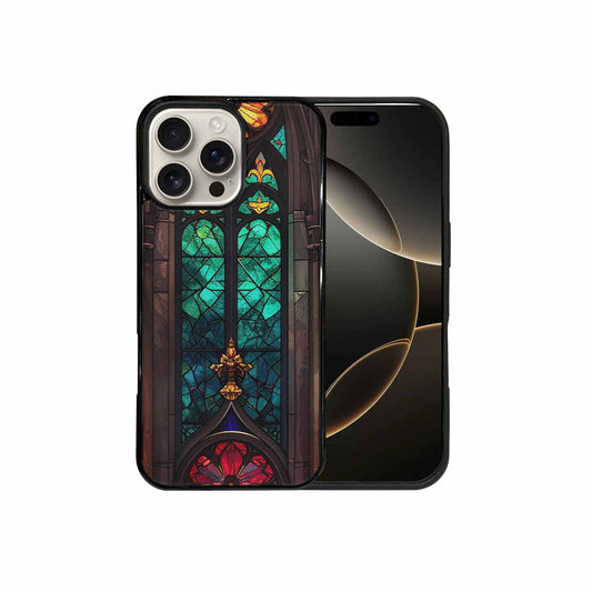 iPhone 16 Pro Max Case — Stained Glass Window Pattern Seamless Repeat, Custom Phone Case